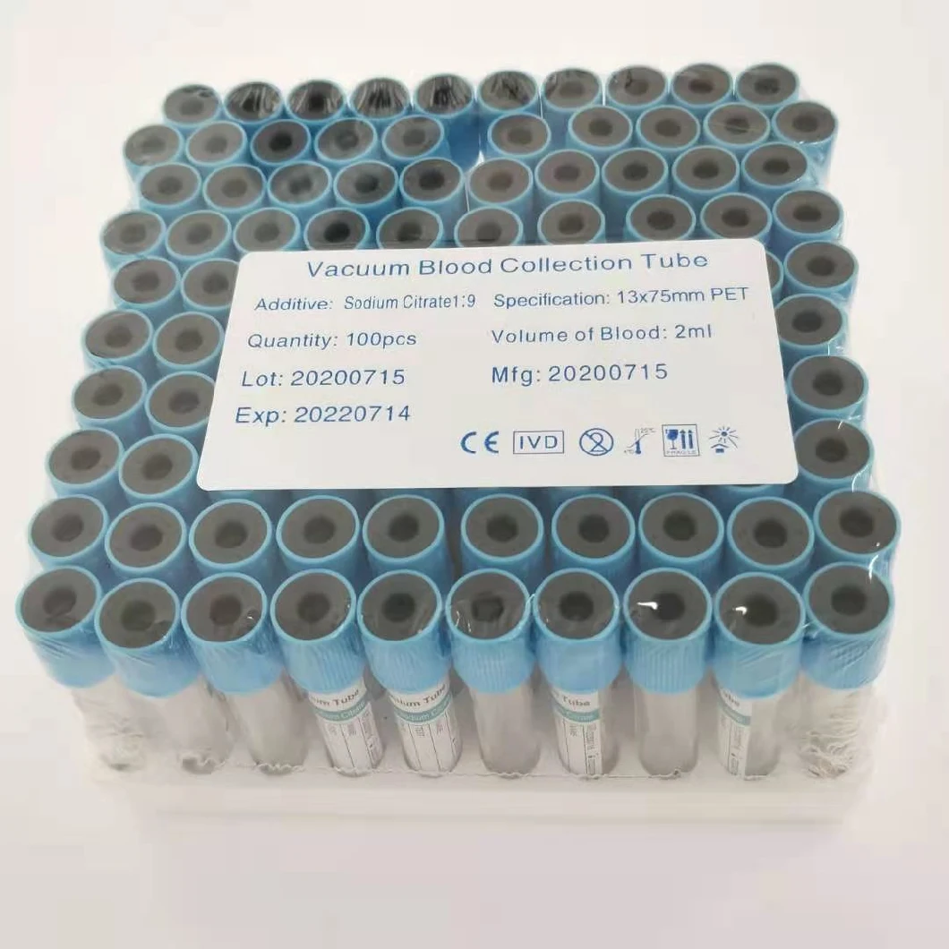 Preço de fábrica do tubo da coleção do sangue do citrato de sódio 3,2% do animal de estimação
