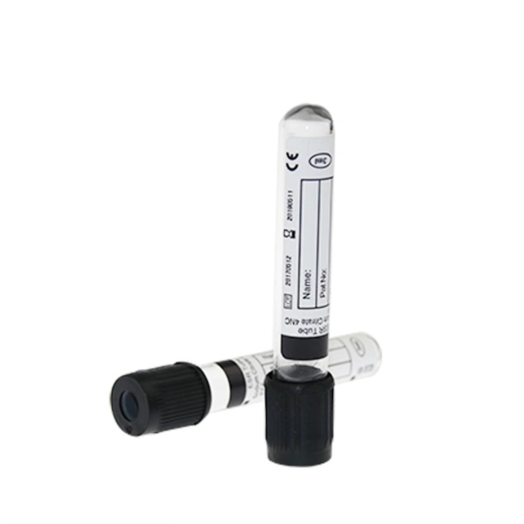 Tubo de análise de sangue da cor 1.28ml Westergren ESR do preto do laboratório da clínica