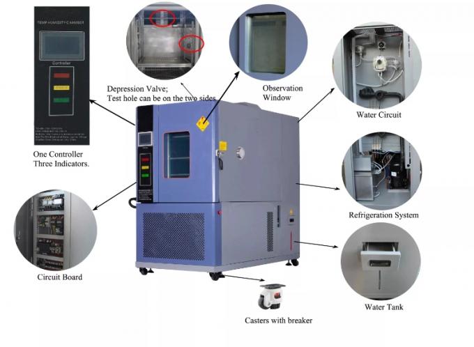 tela táctil 0 do clima da câmara do teste de ciclo da temperatura do alto e baixo de 220V 50Hz