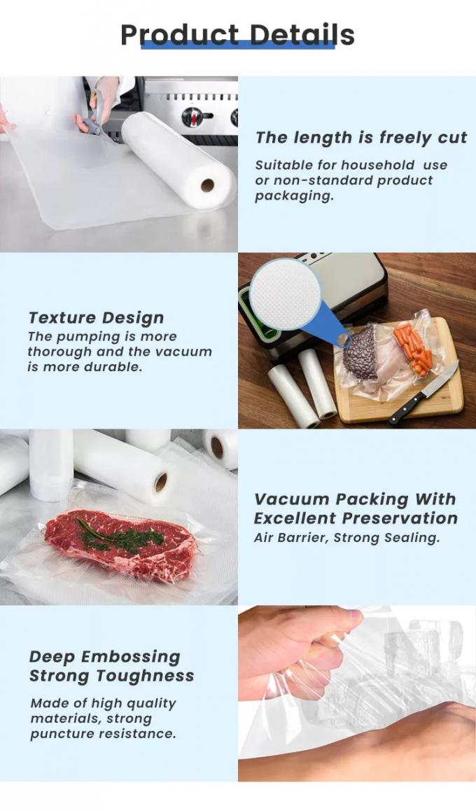 O GV reusável versátil plástico do saco de vácuo do refrigerador de Reheatable gravou 0 durável