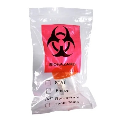 3 / Sacos autoclávicos médicos claros do Biohazard do LDPE de 4 camadas para a coleção de espécime