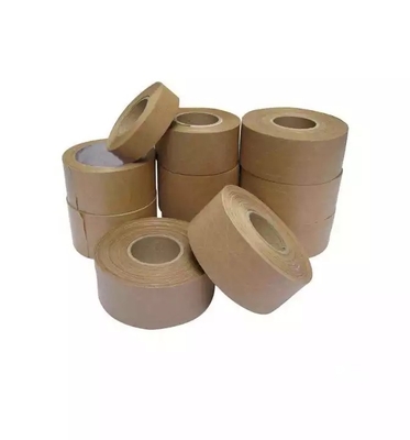 Fita de papel kraft hidrorreativa marrom impressa, fita de embalagem de vedação biodegradável