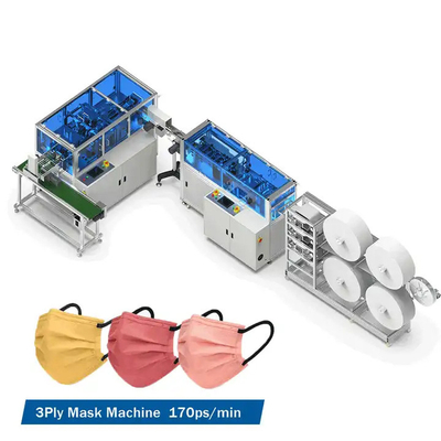Alta velocidade da máquina da máscara de Max Speed 170Pcs/Min Disposable Medical Surgical Face