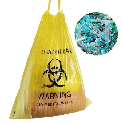 Sacos de lixo do Biohazard descartável biodegradável do LDPE/HDPE